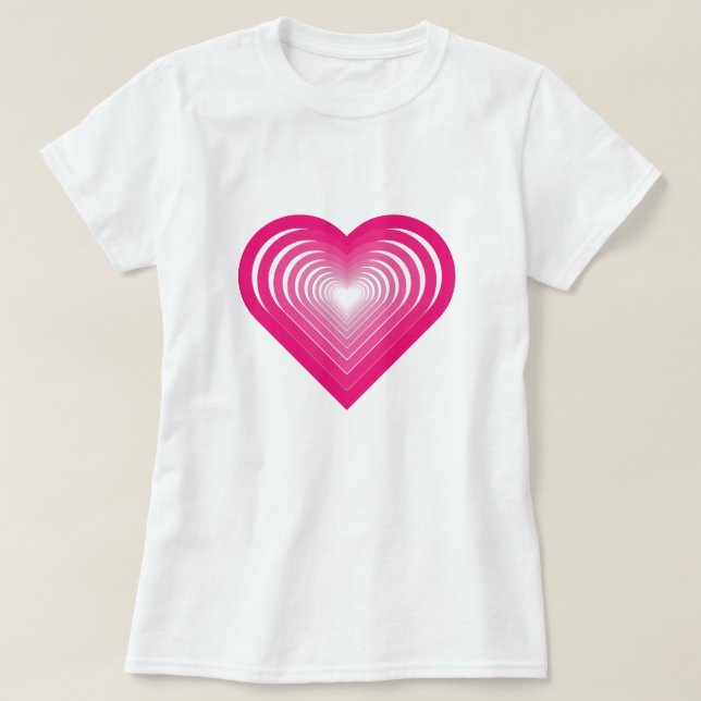 Camiseta De Corazón Rosa (Diseño del anverso)
