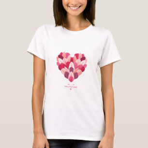 Camiseta de Corazón Rosa Cute Love Graphic Tee