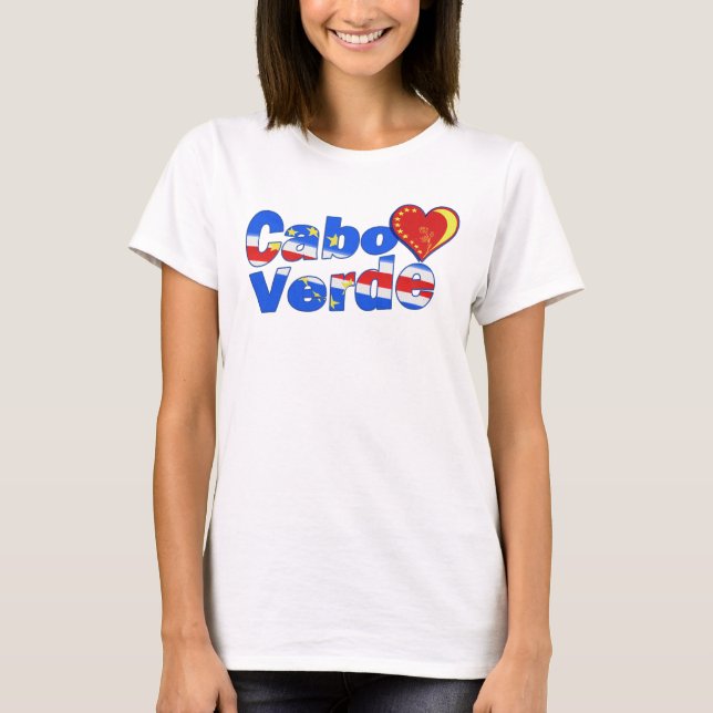 Camiseta de corazón Rosa de Cabo Verde (Anverso)