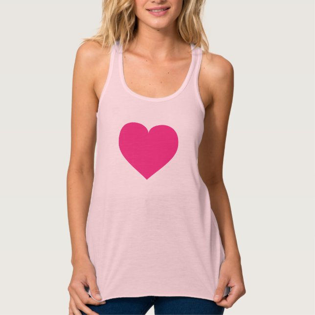 Camiseta de corazón rosado caliente (Anverso)