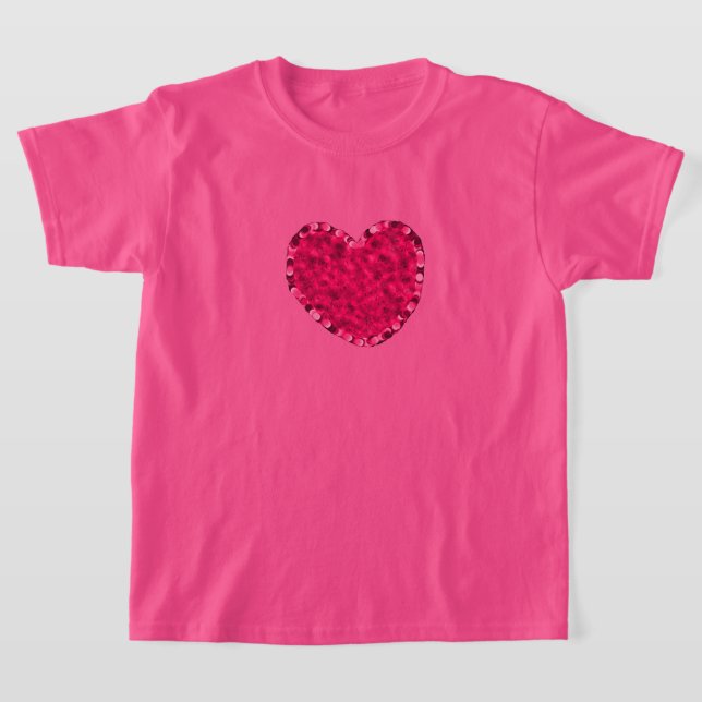 Camiseta de corazón rosado para Chicas (Distribución)