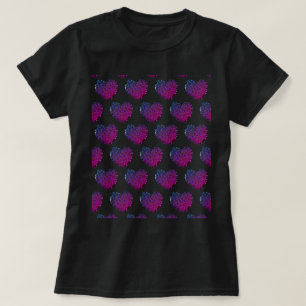 Camiseta de corazones de azulejos para mujeres
