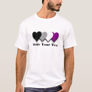 Camiseta de corazones de orgullo de asexualidad