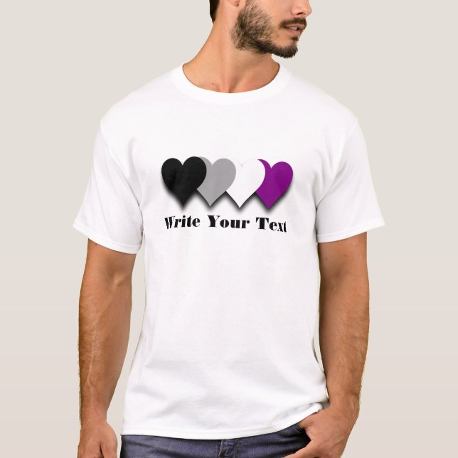 Camiseta de corazones de orgullo de asexualidad (Anverso)