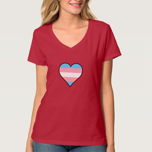 Camiseta de corazones de orgullo transgénero (Anverso)