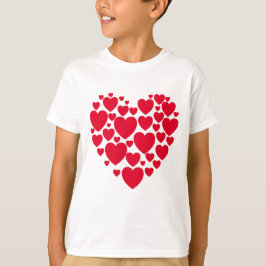 Camiseta de corazones rojos