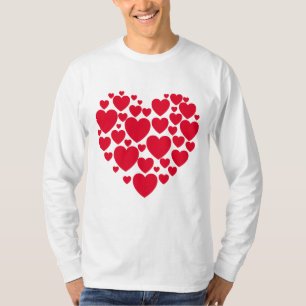 Camiseta de corazones rojos