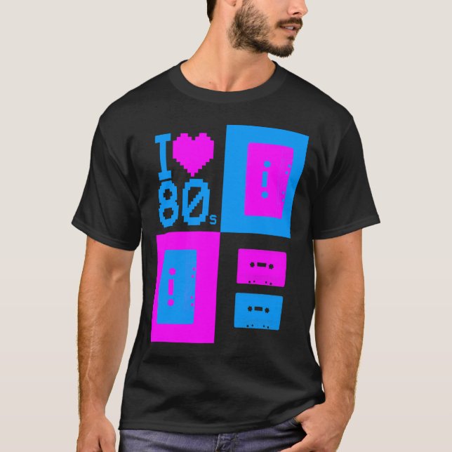 Camiseta de Corey Tiger 80 "I love 80s Cassette Ta (Anverso)