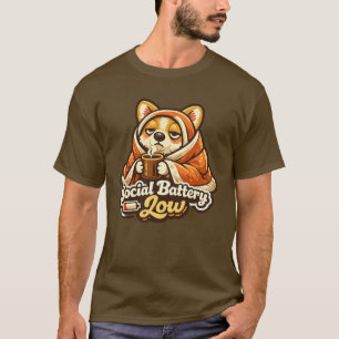Camiseta de Corgi con Batería Social Baja Regalo p