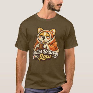 Camiseta de Corgi con Batería Social Baja Regalo p