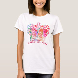 Camiseta De Corona De Reina Colorida.