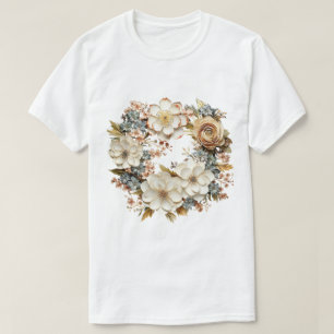 Camiseta de corona floral con gráfico botánico del