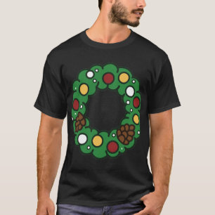 Camiseta de corona navideña esponjosa con adornos