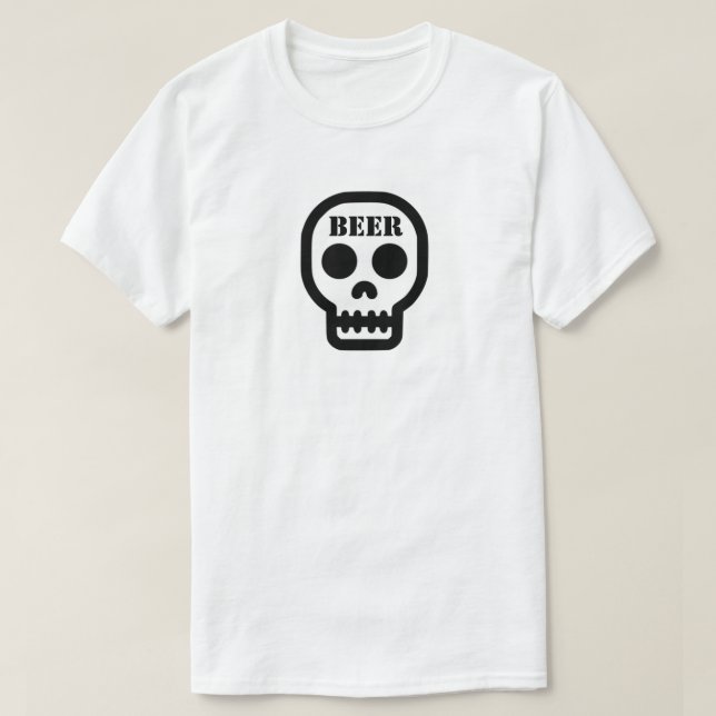 Camiseta de cráneo Beer™ (¡Personalízala!) (Diseño del anverso)