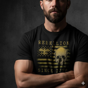Camiseta de cráneo con bandera estadounidense de r