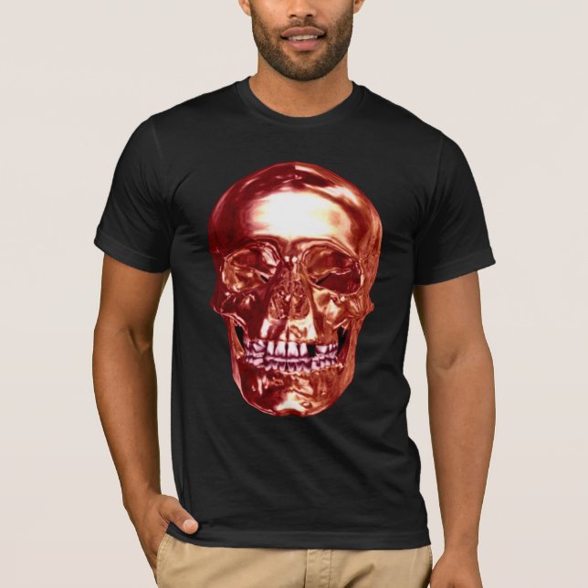 Camiseta de cráneo con cromo rojo (Anverso)