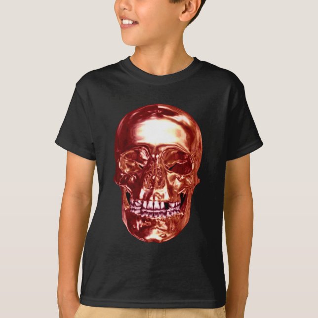 Camiseta de cráneo con cromo rojo (Anverso)