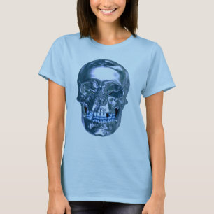 Camiseta de cráneo cromado azul