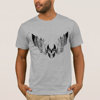 Camiseta de cráneo de ala negra