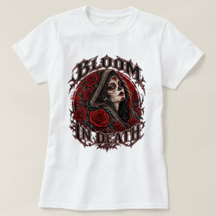 Camiseta de cráneo de azúcar en flor en la muerte,