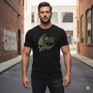 Camiseta de cráneo de bandera americana 1776 con l