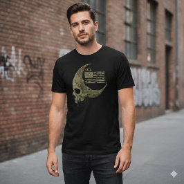Camiseta de cráneo de bandera americana 1776 con l