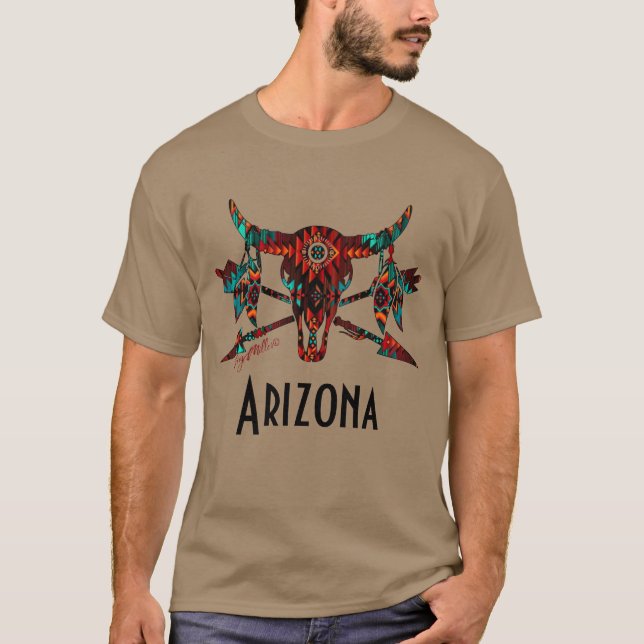 Camiseta de cráneo de búfalo y flechas (Anverso)