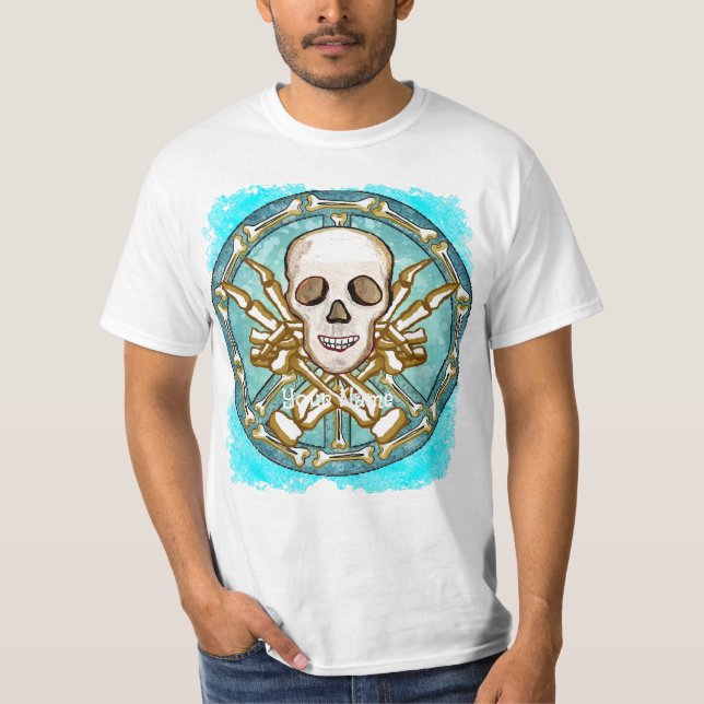 Camiseta de cráneo de esqueleto de la paz (Anverso)