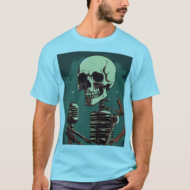 Camiseta de cráneo de estrella de rock (Anverso)