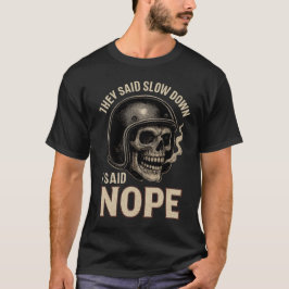 Camiseta de cráneo de motociclista divertida 'Slow
