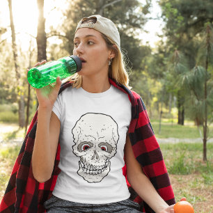 Camiseta de cráneo de ojos rojos