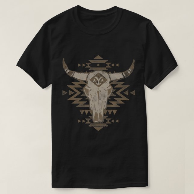 Camiseta de cráneo de Yellowstone Artsy Cattle (Diseño del anverso)