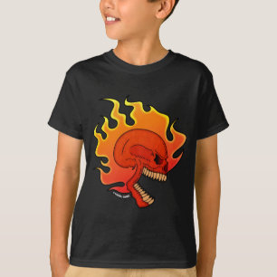 Camiseta de cráneo en llamas
