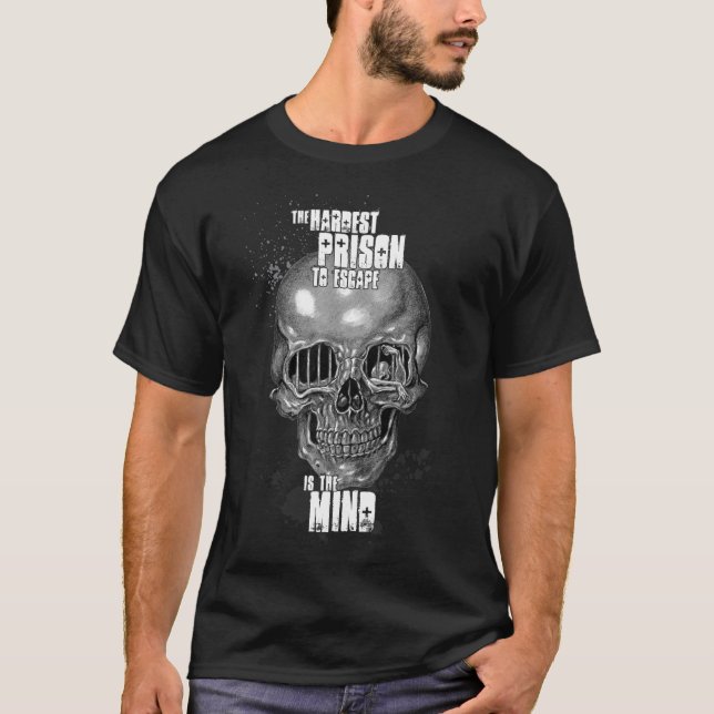 Camiseta de cráneo encarcelada (masculina) (Anverso)