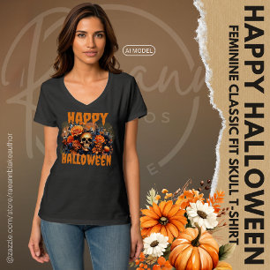 Camiseta de Cráneo Feliz Halloween