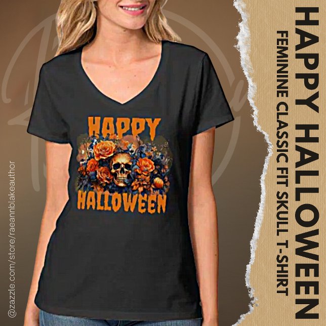 Camiseta de Cráneo Feliz Halloween (Subido por el creador)
