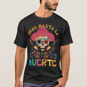 Camiseta de cráneo floral real hasta la muerte