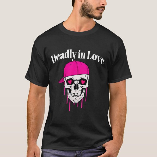 Camiseta de cráneo muerta en amor Tee gráfico de m (Anverso)