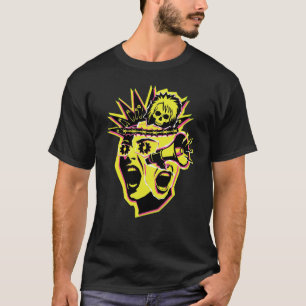 Camiseta de cráneo Neon Punk Rebelde Ropa urbana G
