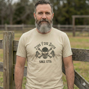 Camiseta de cráneo Sin Ningún Cuidado Desde 1776