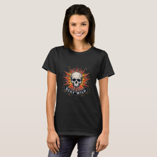 Camiseta de cráneo Stay Wild