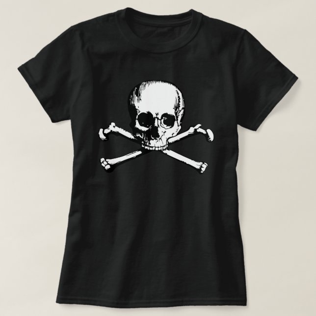 Camiseta de Cráneo y Huesos Cruzados (Diseño del anverso)
