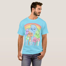 Camiseta de criaturas coloridas