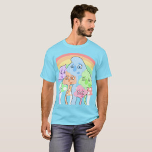 Camiseta de criaturas coloridas