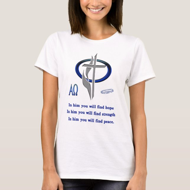 camiseta de cruz cristiana (Anverso)