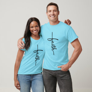 Camiseta de cruz de fe para hombres y mujeres