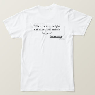 Camiseta de cruz ornamentada con cita cristiana 'C