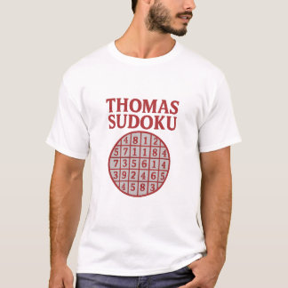 Camiseta de cuadrícula roja audaz de rompecabezas 