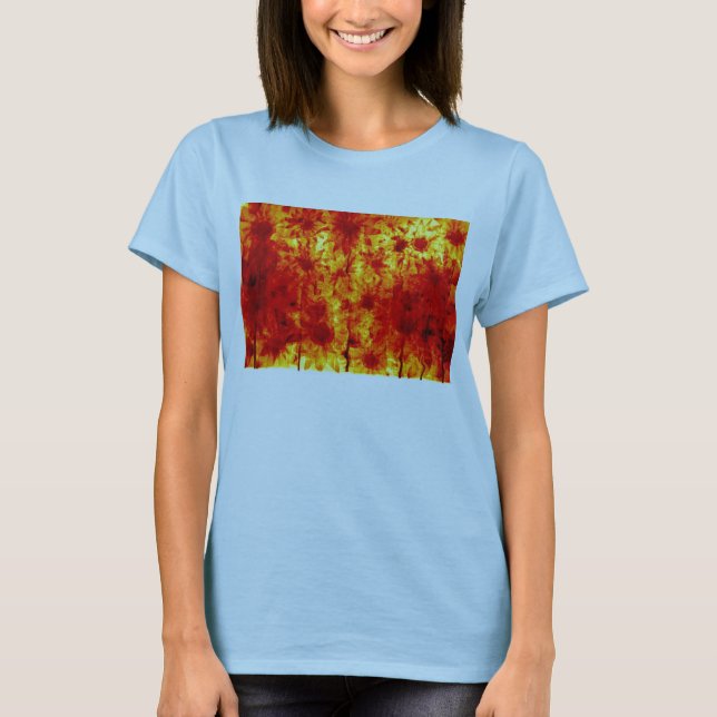 Camiseta de cuadros de flores (Anverso)