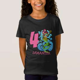 Camiseta de cuarto cumpleaños de Mermaid Warrior